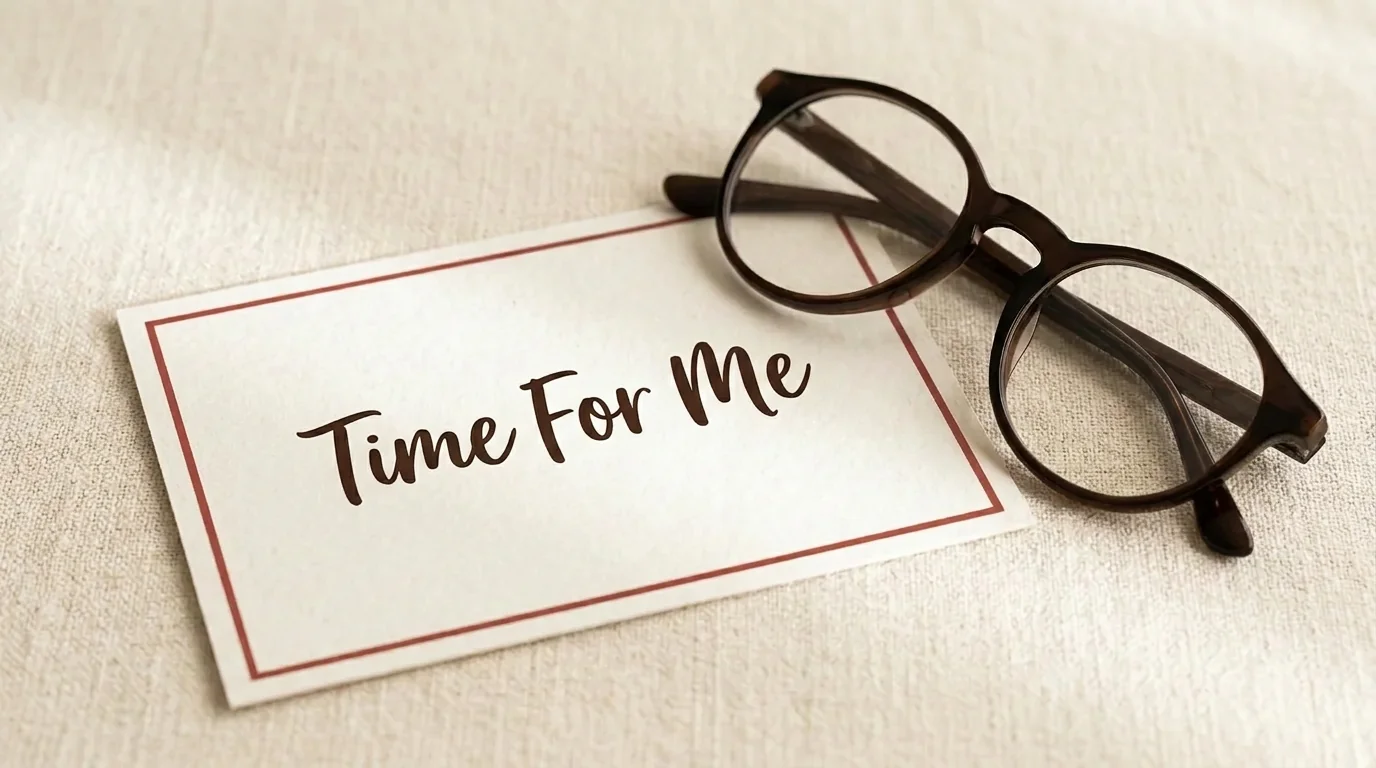 A card with the words 'Time for me' on it, symbolising self-worth and ending unfulfilling text-based acquaintances.