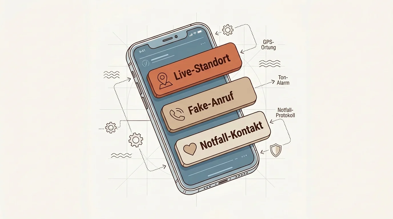 Smartphone mit Sicherheits-Features für Dates