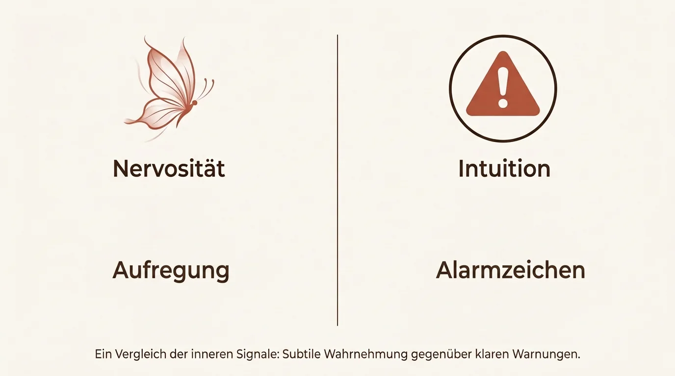 Vergleich von Nervosität und Warnsignalen beim Dating